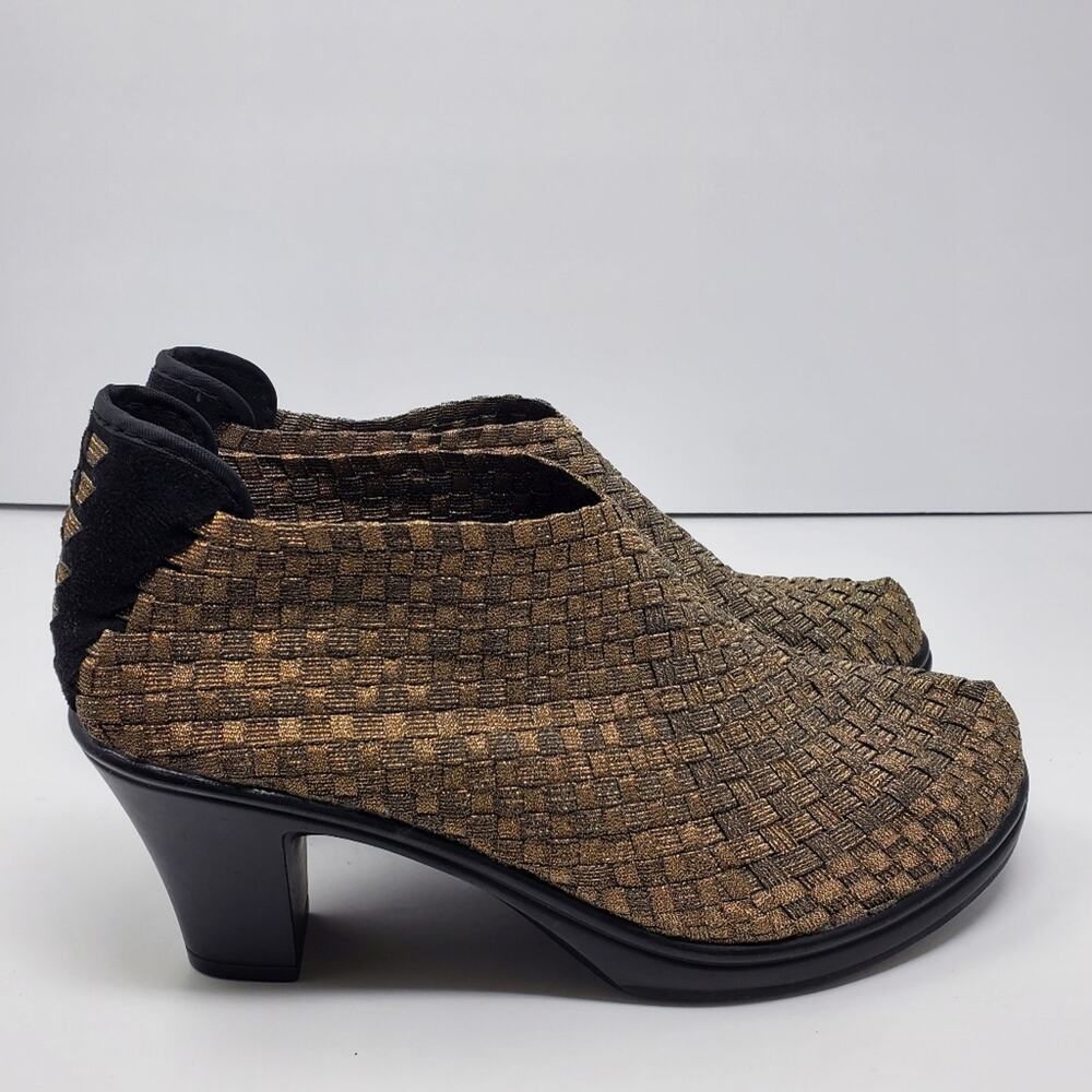 Bernie Mev Claire Bronze Stretch Woven Shooties Size 41 Great condition